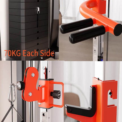 SmartFit C1 Max Multi Functional Cable Crossover Station 130kgs Pin Loaded Machine with attachment.
