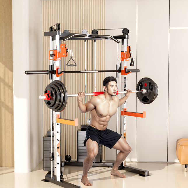 SmartFit C3 Max multi functional trainer smith machine with 130kgs pin loaded weights Machine with attachment.