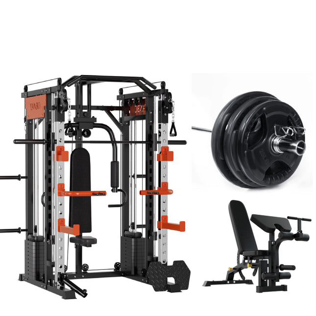 SmartFit M1 Ultra Leg Press and Chest Fly Multi Functional Training Smith Machine Home Gym with 130kgs pin loaded package.