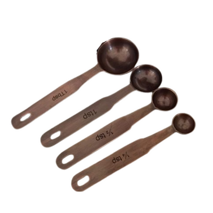 Antique Copper Finish Stainless Steel Measuring Spoons.