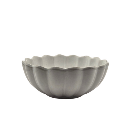 Set of 2 Scalloped Terracotta Bowls | White Glaze Finish | Decorative & Serving Bowls.