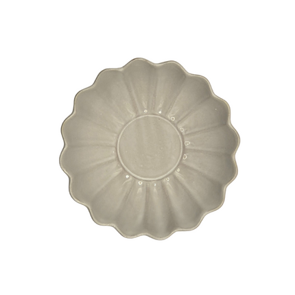 Set of 2 Scalloped Terracotta Bowls | White Glaze Finish | Decorative & Serving Bowls.