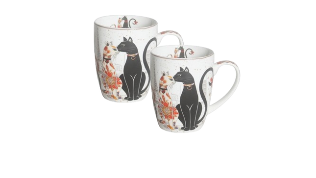 Cat Couple Mug – 400ml Fine Bone China, Gift-Boxed.