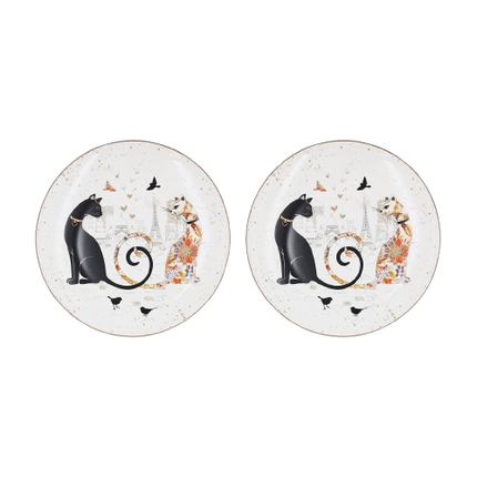 Cat Couple Embossed Entertaining Set.