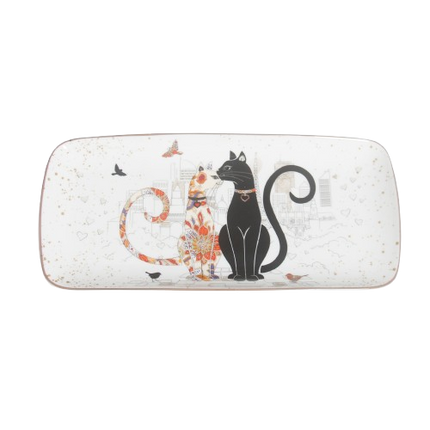 Cat Couple Embossed Entertaining Set.