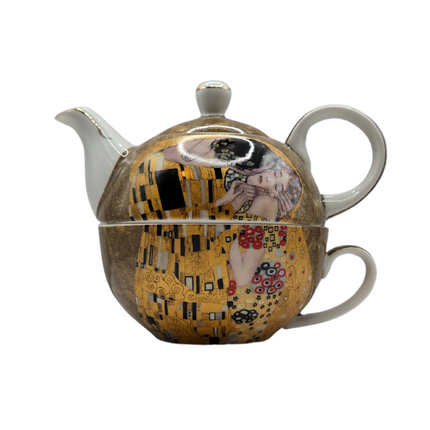 The Kiss Tea-for-One Set - Fine Bone China with Infuser & Loose-Leaf Tea.
