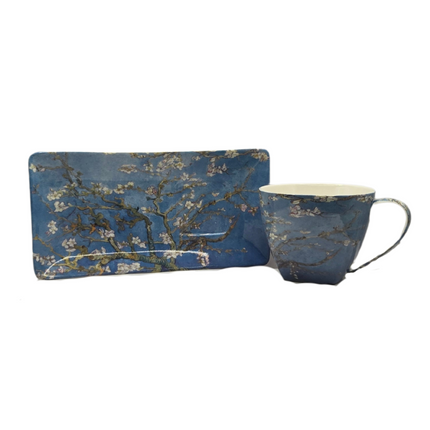 Van Gogh Almond Blossom Cup & Saucer Set - Fine Bone China.