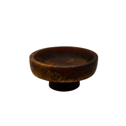 Hand-Poured Pedestal Serving Bowl – Small Caramel Resin Bowl for Snacks & Sides.