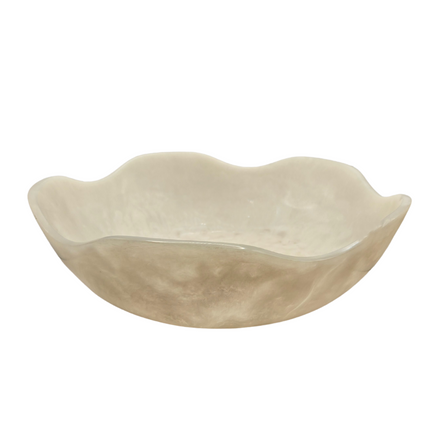 Allegra Large Resin Bowl - White | Decorative & Serving Bowl.