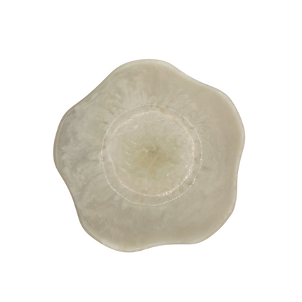 Allegra Large Resin Bowl - White | Decorative & Serving Bowl.