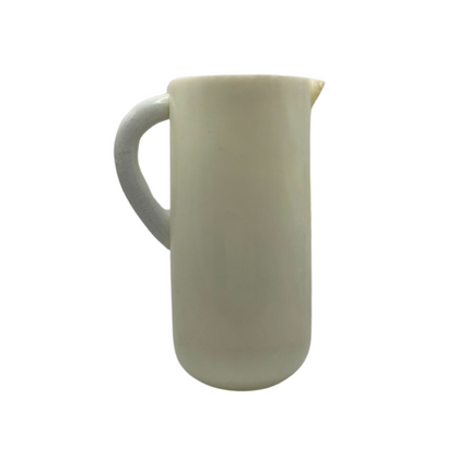 White Resin Pitcher Hand-Poured Marbled Jug.