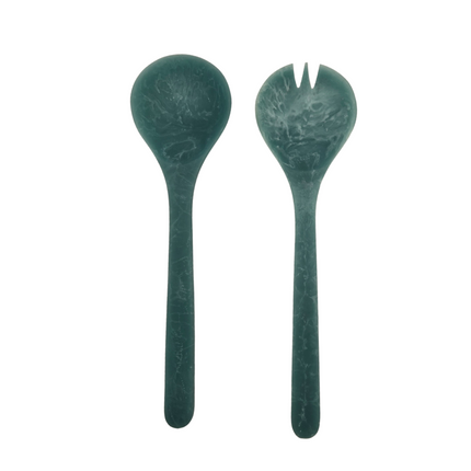 Blue Resin Salad Server Set -Handcrafted.