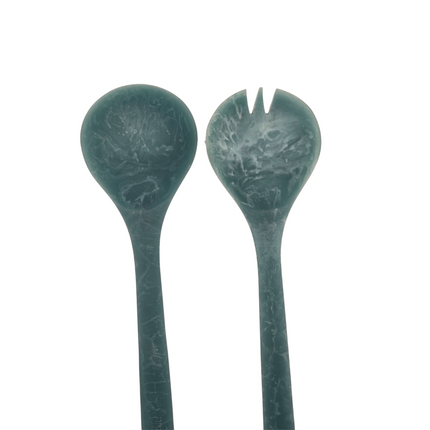 Blue Resin Salad Server Set -Handcrafted.