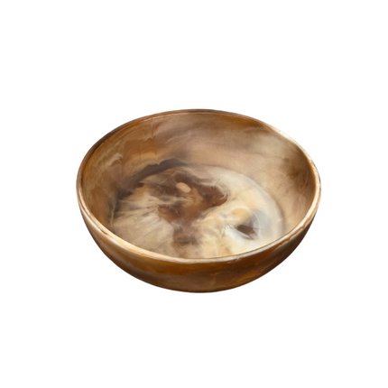 Halo Swirl Resin Serving Bowl – Latte- Marbled Decorative & Serveware Bowl.