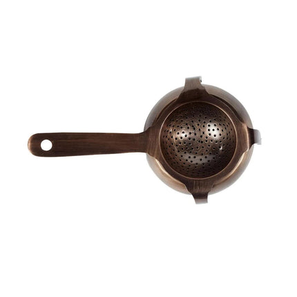Antique Copper Tea & Cocktail Strainer Set.