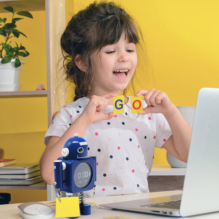 Laser Kids Robot Alarm Clock - Blue.