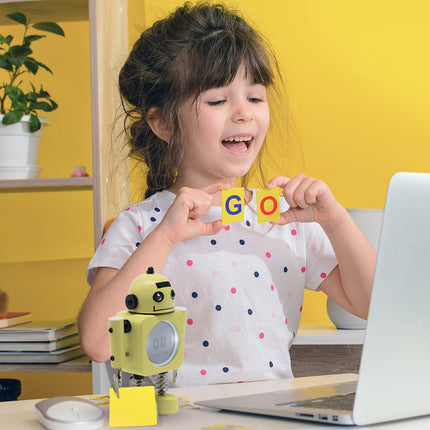 Laser Kids Robot Alarm Clock - Yellow.
