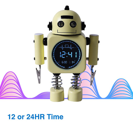 Laser Kids Robot Alarm Clock - Yellow.