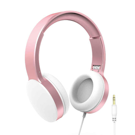 Laser Wired Headphones with 40mm Drivers Rose Gold.