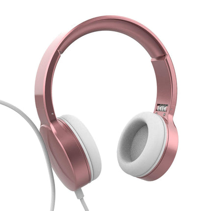 Laser Wired Headphones with 40mm Drivers Rose Gold.