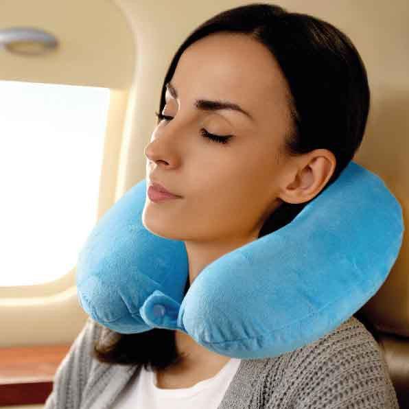 Laser Memory Foam Neck Pillow Blue.