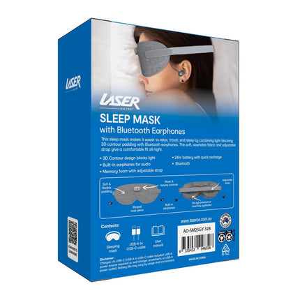 Laser Smart Sleeping Mask Earphone Grey.