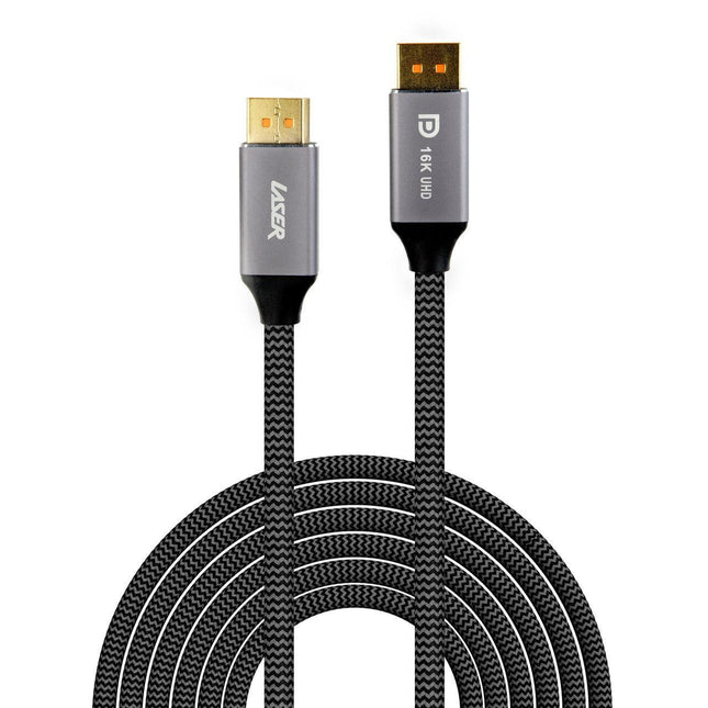 Laser 16K DisplayPort Male to Male Cable 2m.