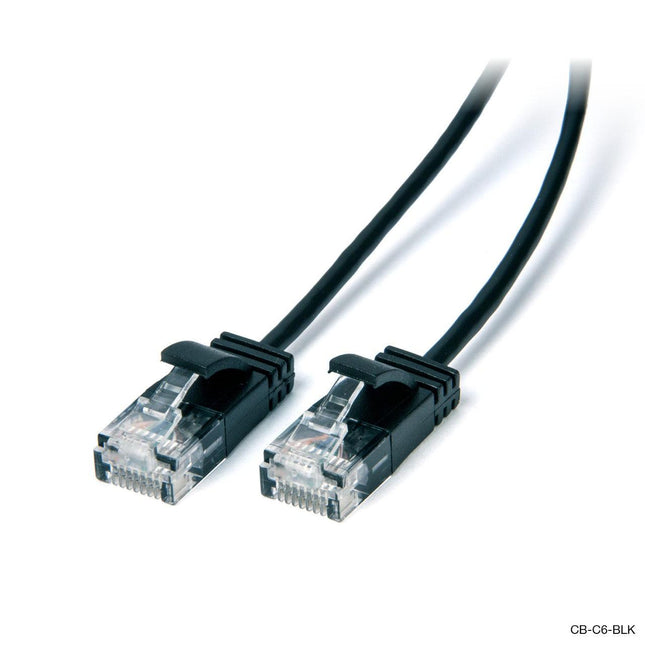 1m Ultra Slim Cat6 Network Cable Black.