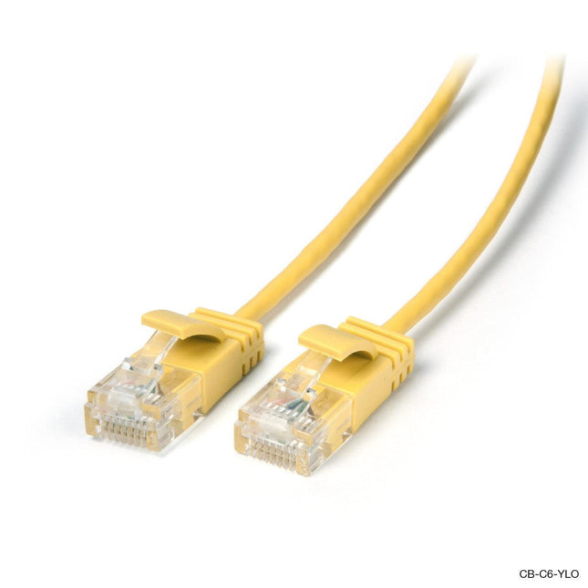 5m Ultra Slim Cat6 Network Cable Yellow.