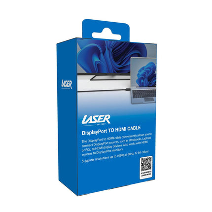 Laser DisplayPort to HDMI Cable 1080p 1m.