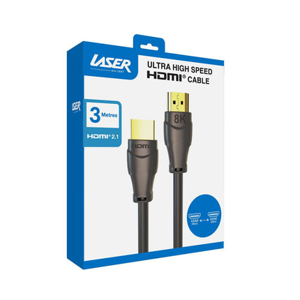 Laser Ultra High Speed HDMI Cable 8K - Gold 3M.