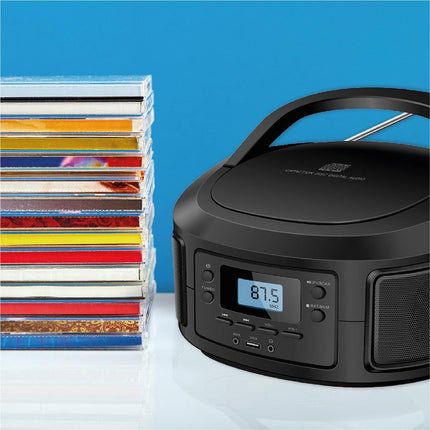 Laser Bluetooth CD/MP3 Boombox - Portable FM Radio Player.