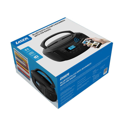 Laser Bluetooth CD/MP3 Boombox - Portable FM Radio Player.