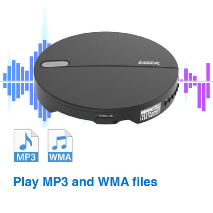 Laser Portable CD MP3 Player with Anti-Skip Tech and Headphones.