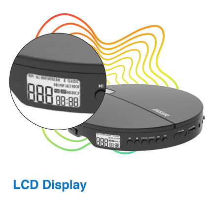 Laser Portable CD MP3 Player with Anti-Skip Tech and Headphones.