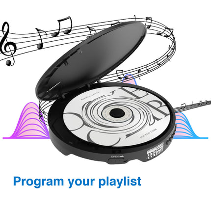 Laser Portable CD MP3 Player with Anti-Skip Tech and Headphones.