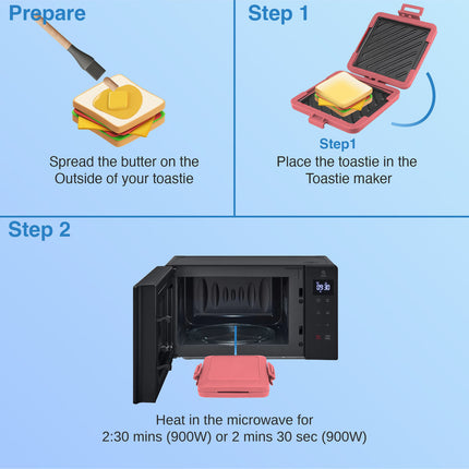 Laser Microwave Toastie Maker Flamingo Pink.