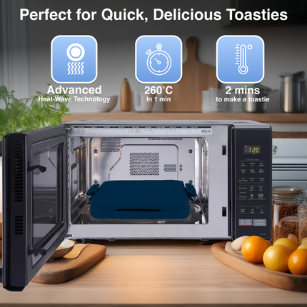Laser Heatwave Tech Microwave Toastie Maker Blue.