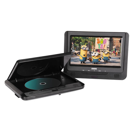 Laser 9 Inch Dual Screen DVD Player Black.