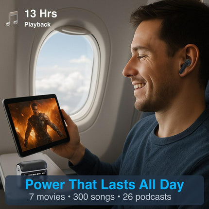 Laser TWS Earbuds ANC with Touch Display Black.