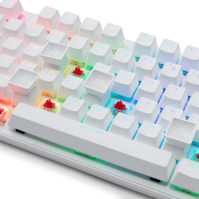 G-TEK Cyborg 87-Key Wired Bluetooth Keyboard White.