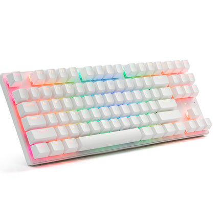 G-TEK Cyborg 87-Key Wired Bluetooth Keyboard White.