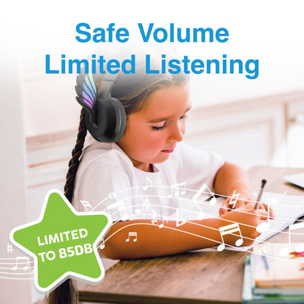 Laser Kids Angel Wings Headphones with Mic Black.
