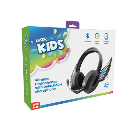 Laser Kids Angel Wings Headphones with Mic Black.
