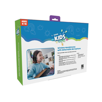 Laser Kids Angel Wings Headphones with Mic Black.