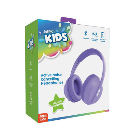 Laser Volume Limited ANC Kids Headphones Lilac.