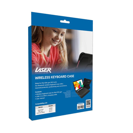 Laser iPad 10.9-inch Wireless Keyboard Case Black.