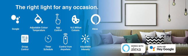 Laser 10W Smart RGB Bulb E27 - App & Voice Control.