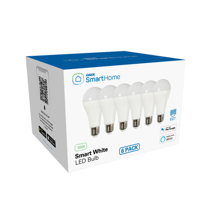 Laser Smart White LED Bulb E27 6 Pack – Wi-Fi Control.