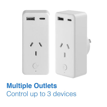 Laser Smart Wi-Fi Plug with Dual USB and Power Monitoring.